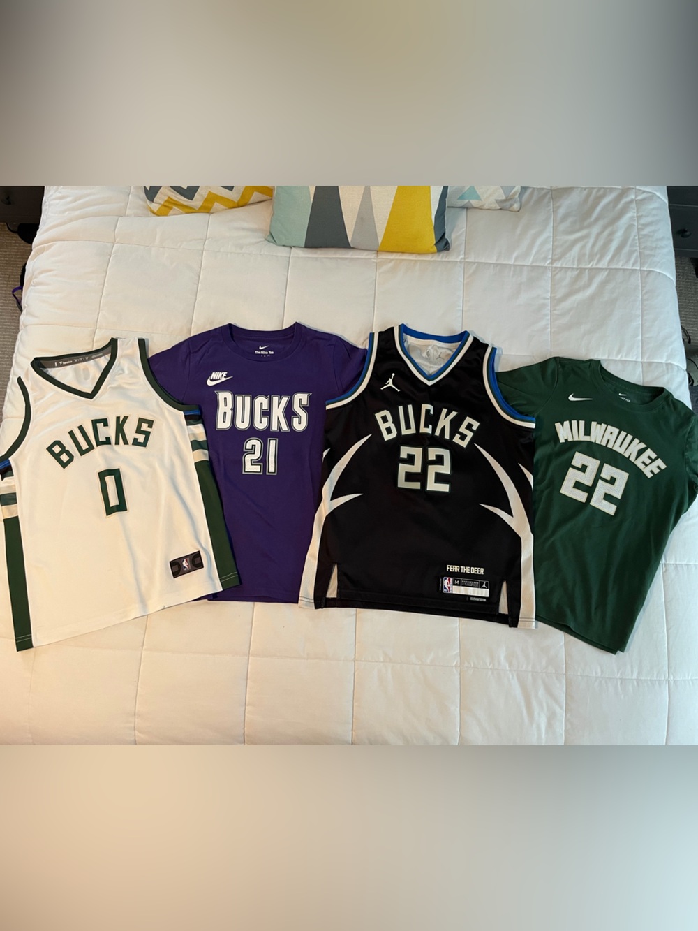 Lot of past Milwaukee Bucks players gear - Youth Medium